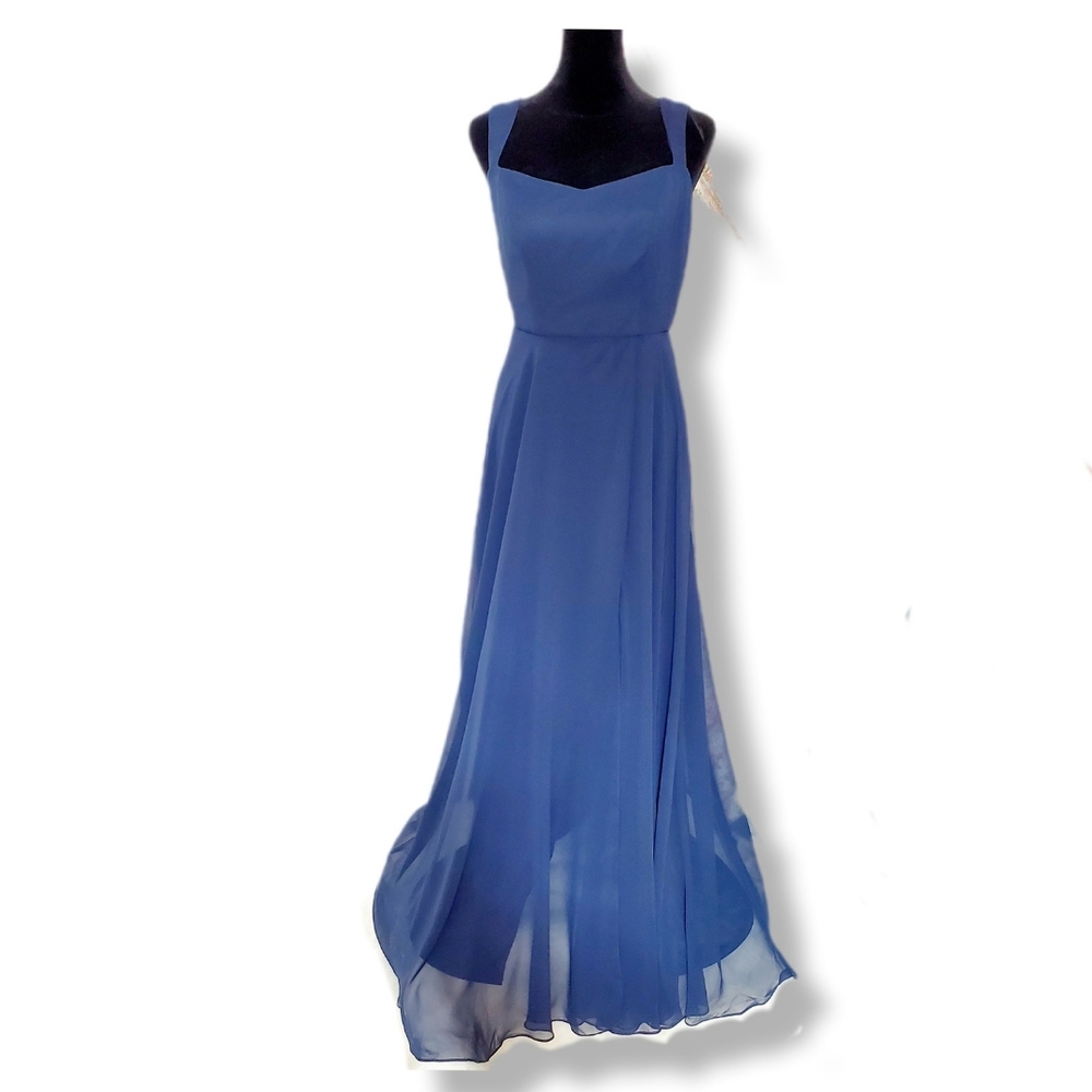 NWT After Six Coutoured Wide Strap Sweatheart Maxi Dress Sz 4